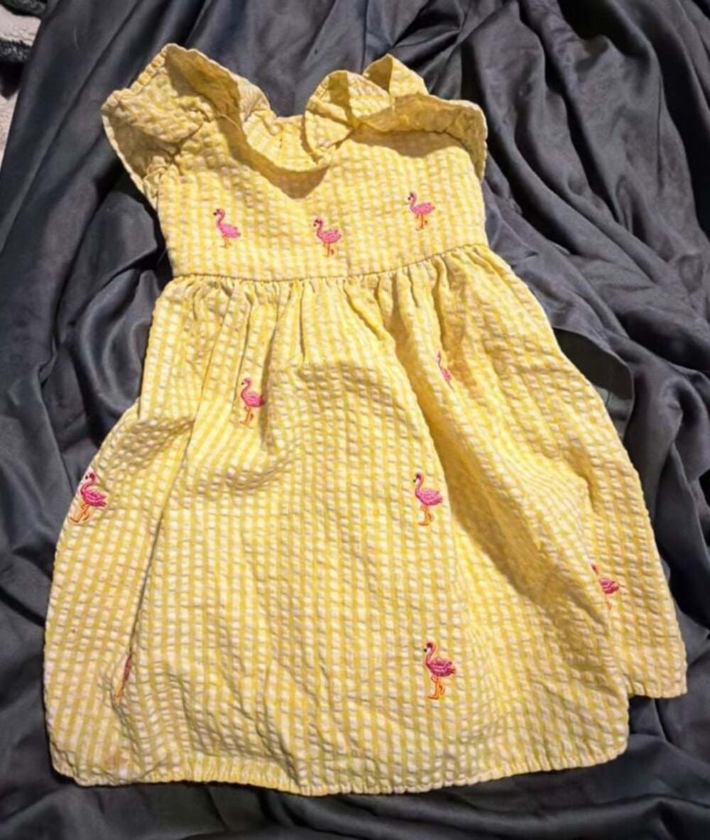 Starting Out Toddler Girls Yellow Gingham Flamingo Seersucker Sundress 12 months